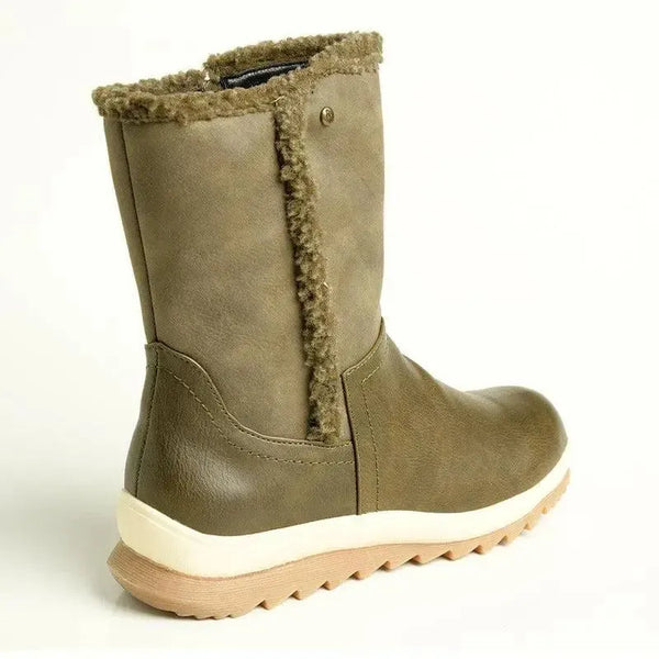 Soft Style by Hush Puppies Kaz 2 Fur Collar Boot - Olive