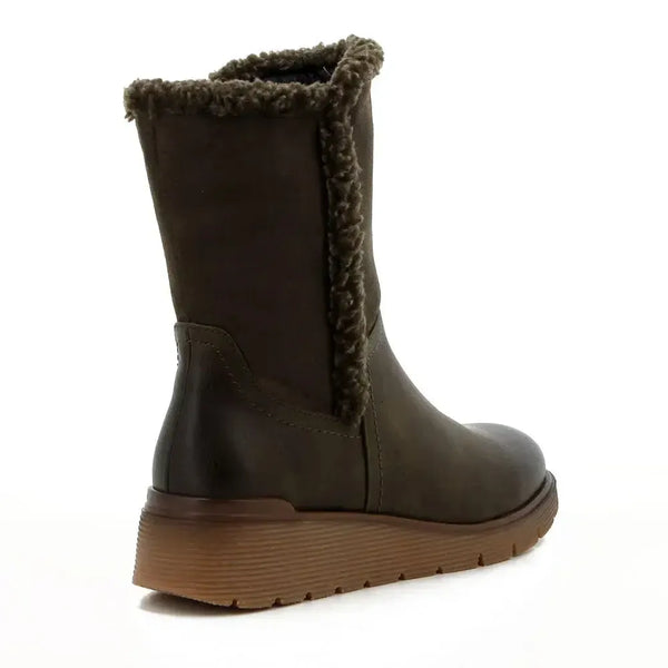 Soft Style by Hush Puppies Kaz 2 Fur Collar Boot - Olive