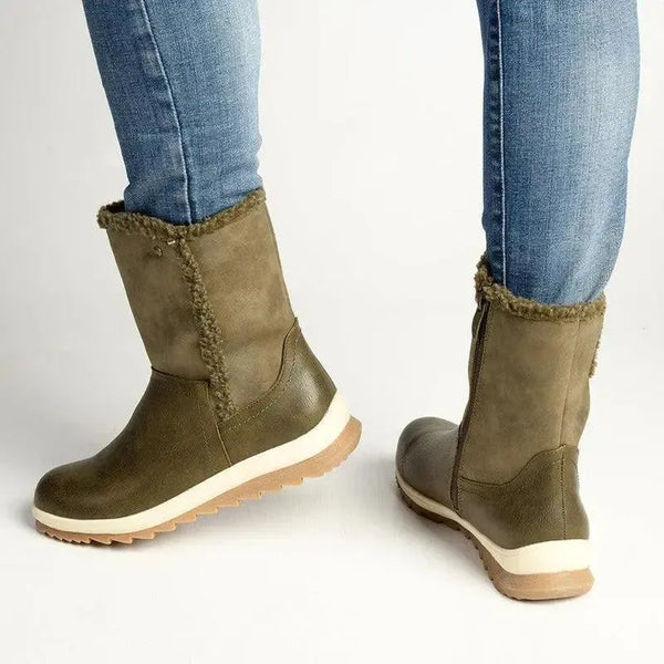 Soft Style by Hush Puppies Kaz 2 Fur Collar Boot - Olive