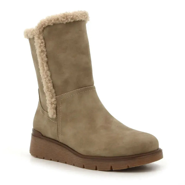 Soft Style by Hush Puppies Kaz 2 Fur Collar Boot - Stone