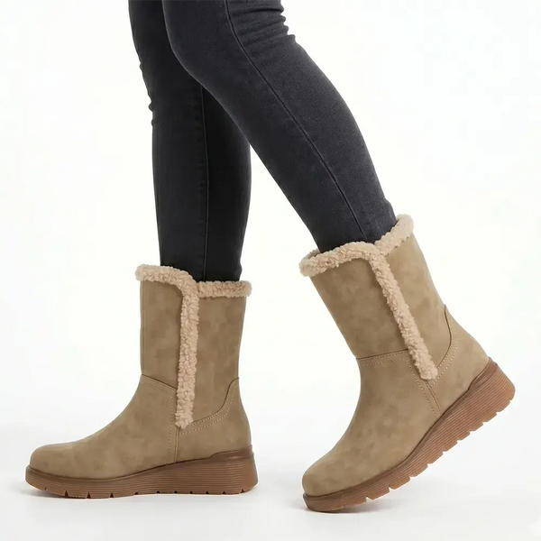 Soft Style by Hush Puppies Kaz 2 Fur Collar Boot - Stone