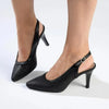 Soft Style by Hush Puppies Phoebe Crackle Court Heel - Black