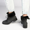 Soft Style by Hush Puppies Samira Fur Collar Boots - Black-Soft Style by Hush Puppies-Buy shoes online