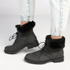 Soft Style by Hush Puppies Samira Fur Collar Boots - Black-Soft Style by Hush Puppies-Buy shoes online