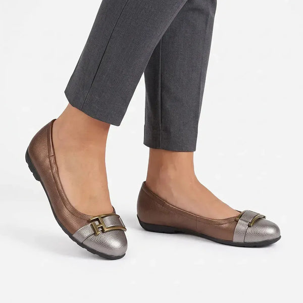 Soft Style by Hush Puppies Soft Brigitte Metal Trim Flats - Bronze