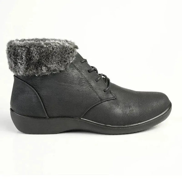 Soft Style by Hush Puppies Yuina Fur Collar Ankle Boot - Black
