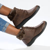 Soft Style by Hush Puppies Yuina Fur Collar Ankle Boot - Brown-Soft Style by Hush Puppies-Buy shoes online