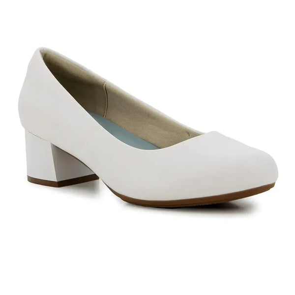 Soft Style by Hush Puppy Fynn Block Heel Court - White