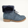 Soft Style by Hush Puppy Samira Fur Collar Boots - Navy-Soft Style by Hush Puppies-Buy shoes online