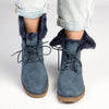 Soft Style by Hush Puppy Samira Fur Collar Boots - Navy-Soft Style by Hush Puppies-Buy shoes online