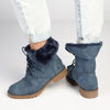 Soft Style by Hush Puppy Samira Fur Collar Boots - Navy-Soft Style by Hush Puppies-Buy shoes online