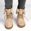 Soft Style by Hush Puppy Samira Fur Collar Boots - Taupe-Soft Style by Hush Puppies-Buy shoes online