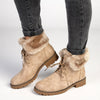 Soft Style by Hush Puppy Samira Fur Collar Boots - Taupe-Soft Style by Hush Puppies-Buy shoes online