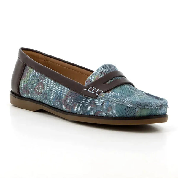 Soft style by Hush Puppies Jamala Floral Loafer - Denim Blue