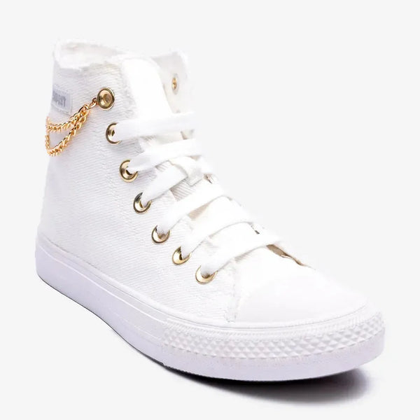 Soviet L Viper Hi Denim/ Chain Sneaker - White