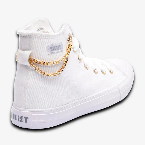 Soviet L Viper Hi Denim/ Chain Sneaker - White