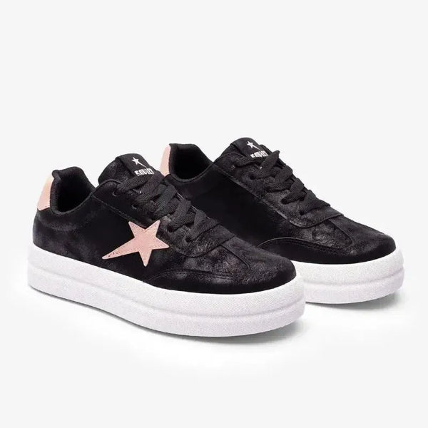 Soviet Ladies Paris Lace Up Sneaker - Black