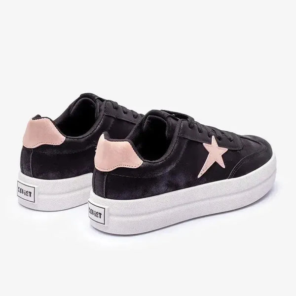 Soviet Ladies Paris Lace Up Sneaker - Black