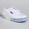 Superga 2740 Ceramica Print - Mid Platform Sneakers - White/ Blue