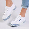 Superga 2740 Ceramica Print - Mid Platform Sneakers - White/ Blue