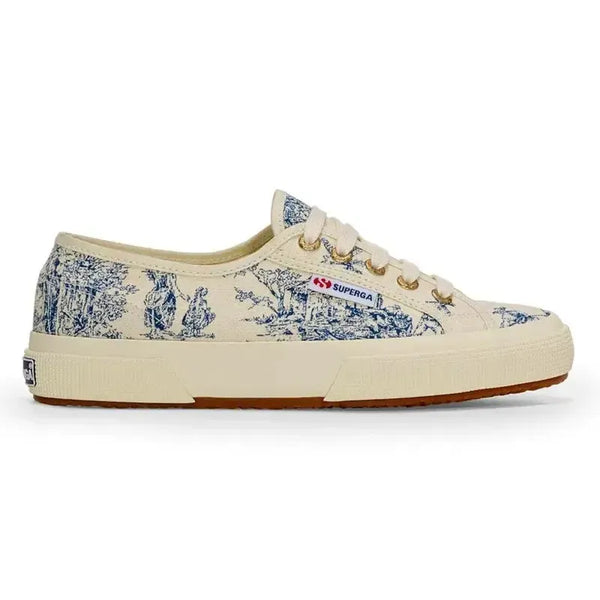 Superga Toile De Jouy 275 Sneaker - Beige Nat/Blue Navy