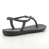 Thong Metal - Trim Sandals Slingback - Grey