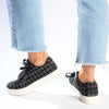 Tom Tom Fabric Lace Up Sneaker - Black-TOM TOM-Buy shoes online