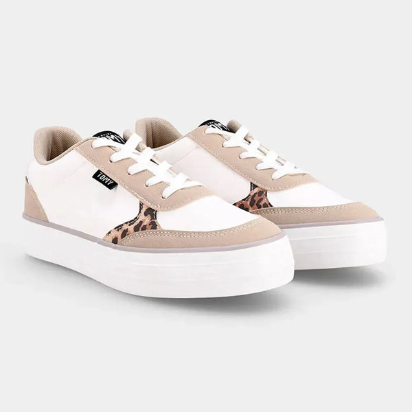 Tomy Sydney Sneaker - White/Tan Print