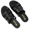 Tsonga Abuye Leather Push In Strappy Sandals - Black