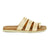 Tsonga Abuye Leather Push In Strappy Sandals - Gold Foil
