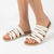 Tsonga Abuye Leather Push In Strappy Sandals - White