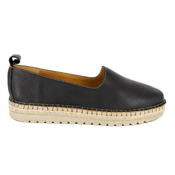Tsonga Banjul Leather Espadrille Loafer - Black Nantan