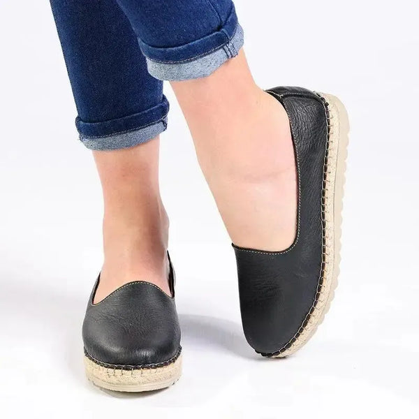 Tsonga Banjul Leather Espadrille Loafer - Black Nantan