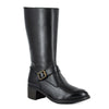 Tsonga Bobedi Leather Block Heel Long Boot - Black Relaxa