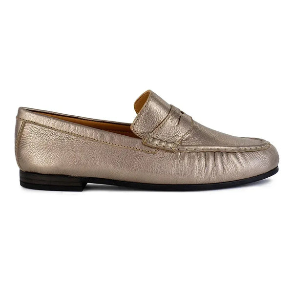 Tsonga Chobe Leather Moccasin - Sabbia Metallic