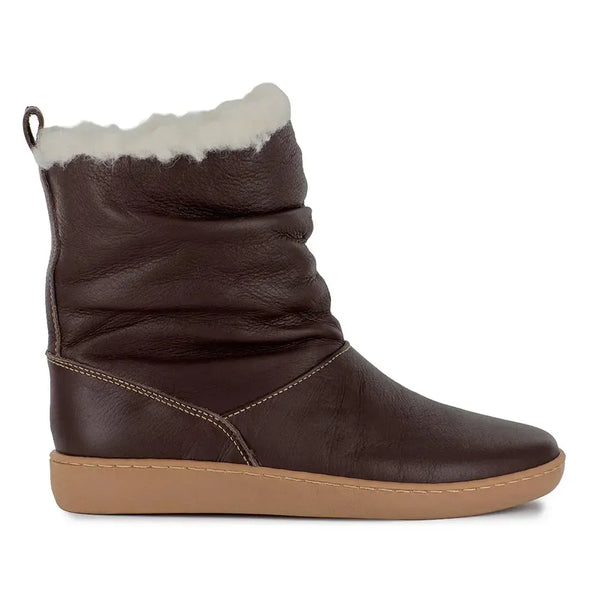 Tsonga Iholide Fur Collar Leather Boot - Choc Natan