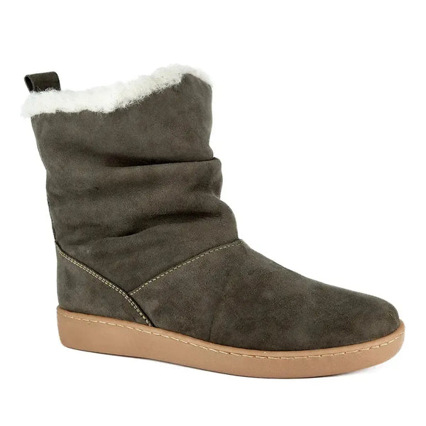 Tsonga Iholide Fur Collar Leather Boot - Funghi Velutto