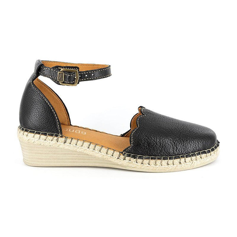 Tsonga Inkantolo Leather Espadrille Wedge - Black Vintage – Shoe Box ...