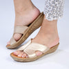 Tsonga Isibani Leather Slip-On Wedge - Gold Nappa Prime-Tsonga-Buy shoes online