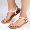 Tsonga Khuthaza Leather T-Bar Sandals - White Cayak-Tsonga-Buy shoes online