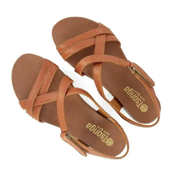 Tsonga Lunda Leather Slingback Sandal - Oak