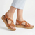 Tsonga Lunda Leather Slingback Sandal - Oak