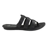 Tsonga Maroua 3 Strap Leather Push In Sandal - Black