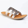 Tsonga Maroua 3 Strap Leather Push In Sandal - Sabia Metallic