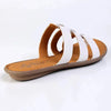 Tsonga Maroua 3 Strap Leather Push In Sandal - White