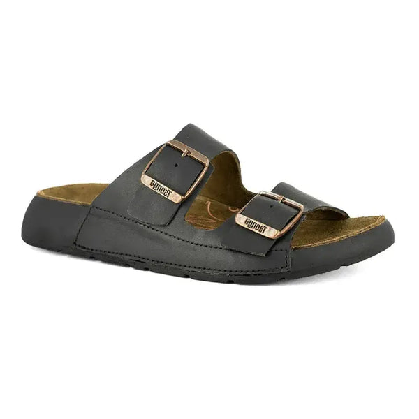 Tsonga Masego Leather Footbed Sandal - Black