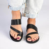 Tsonga Ningizimu Toe Loop Leather Sandals - Black-Tsonga-Buy shoes online