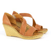 Tsonga Nompempe Leather Open Toe Wedge Sandals - Oak Cayak-Tsonga-Buy shoes online