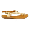 Tsonga Ovaroli T Bar Leather Slingback Sandal - Gold Foil