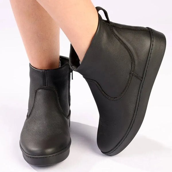 Tsonga Samburu Leather Boots - Black Floater Fusion